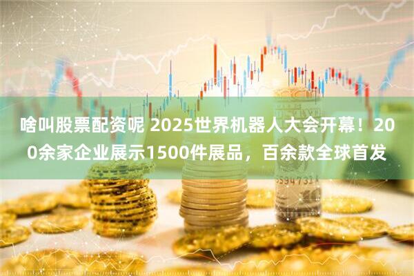 啥叫股票配资呢 2025世界机器人大会开幕！200余家企业展示1500件展品，百余款全球首发