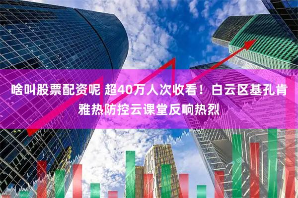 啥叫股票配资呢 超40万人次收看！白云区基孔肯雅热防控云课堂反响热烈